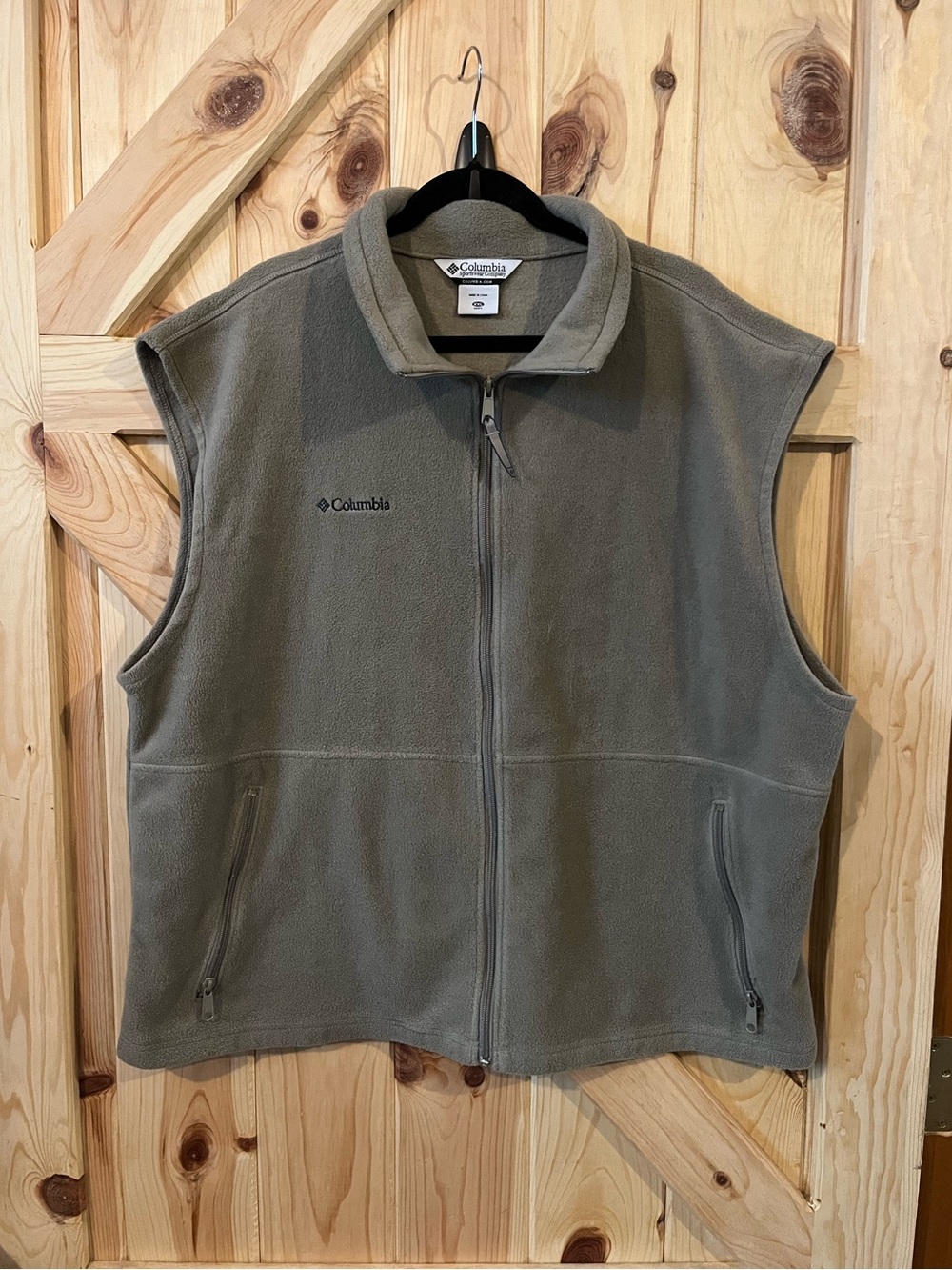 Columbia Fleece Zip Up Vest Taupe Men’s XXL